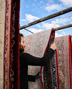 خشک کردن قالی در قالیشویی نسیم شهر 